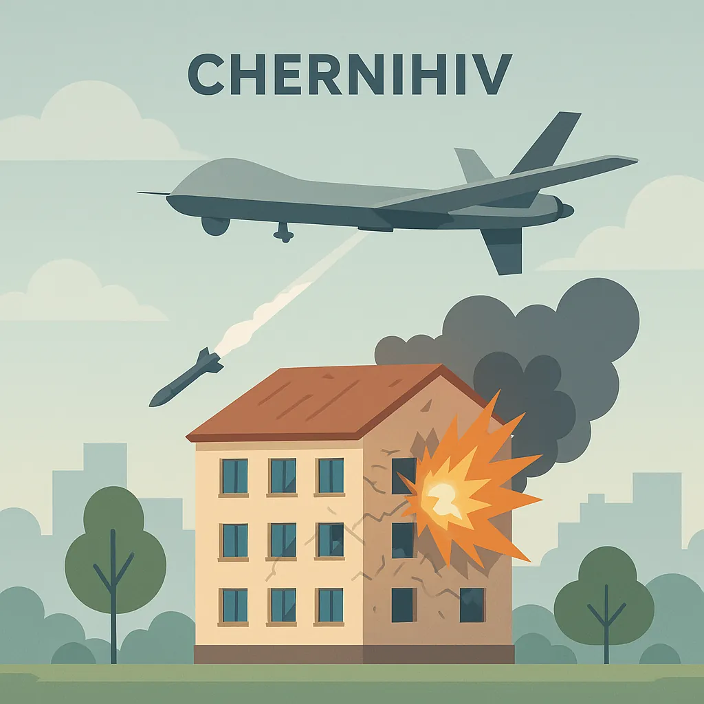 Російський дрон влучив у житловий будинок у Чернігові: 15 постраждалих